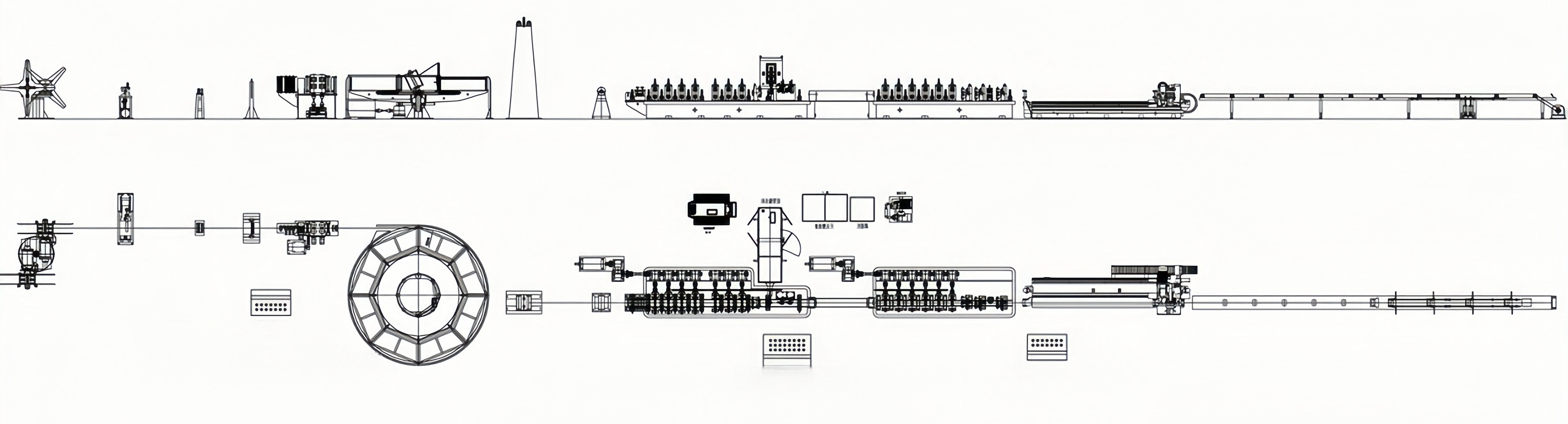 ERW tube mill production process from uncoiler to cutting section